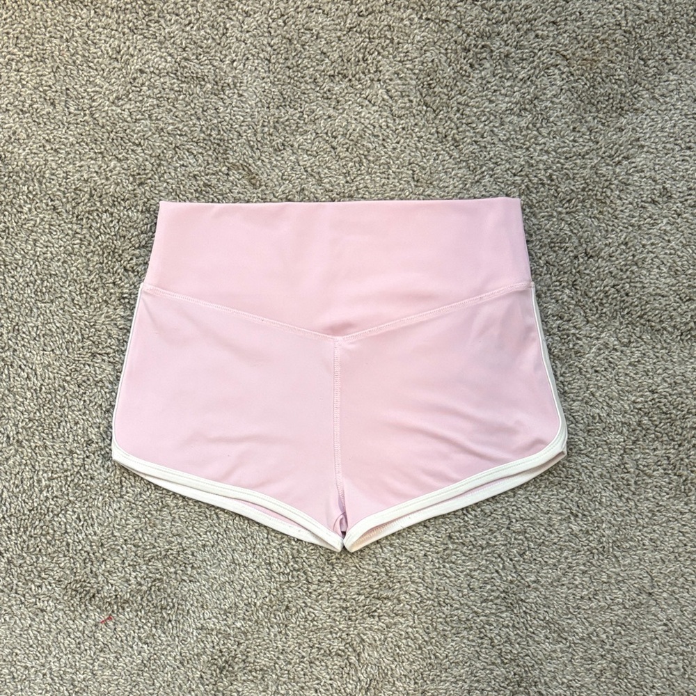 High-Waist Pink Women's Athletic Shorts
